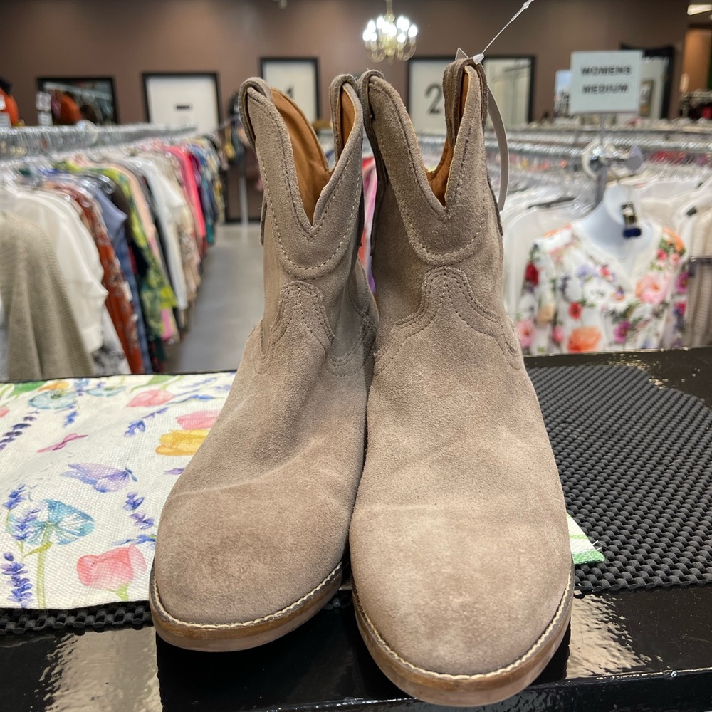 dingo Taupe Suede Western Booties - Picture 2 of 7